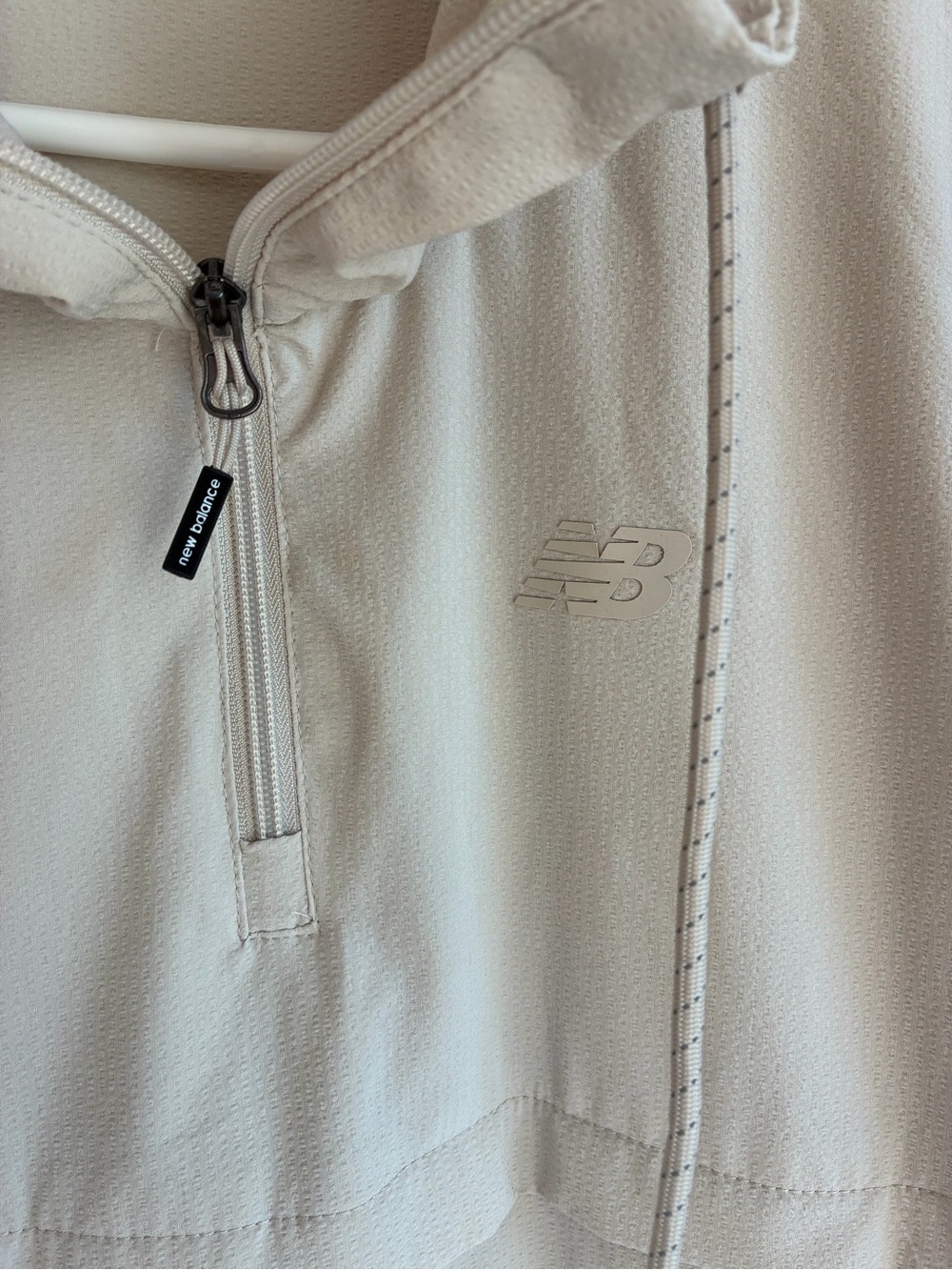 New Balance Women's Cream Half-Zip Pullover Bomber - Picture 2 of 4